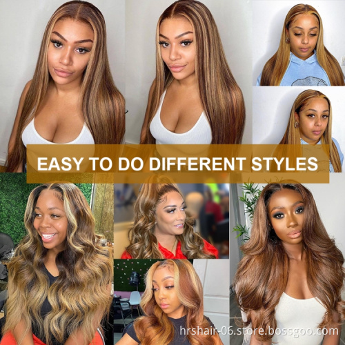 Whosale Brazilian Virgin Human Hair, 150% 180% density HD Transparent swiss Lace Frontal Wigs For Black Women, Full Lace Wigs